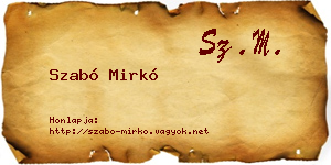 Szabó Mirkó névjegykártya