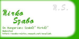 mirko szabo business card